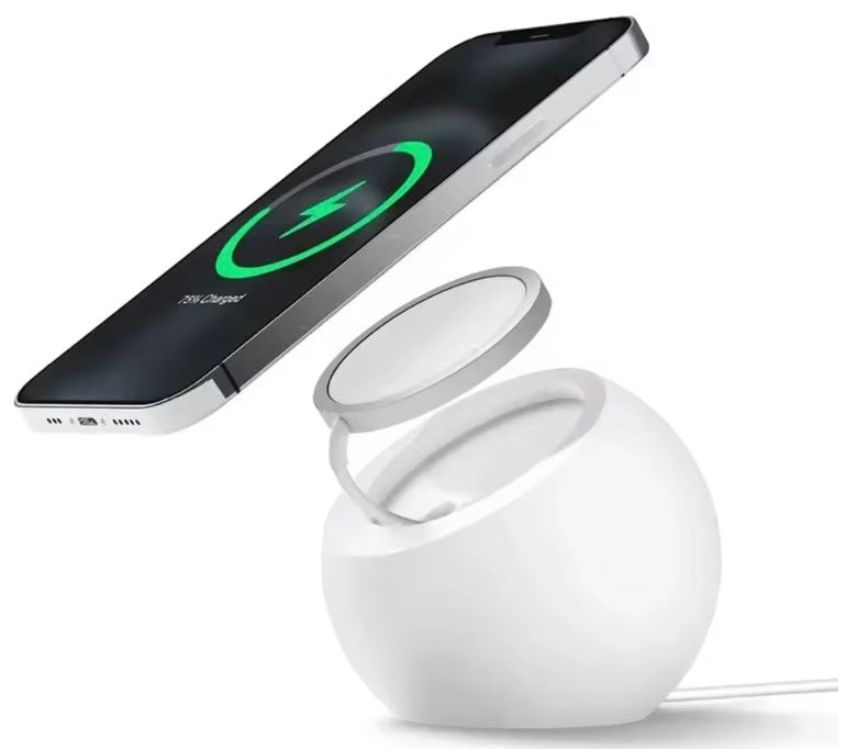 Support Magnétique de Bureau en Silicone – Station de Charge Sans Fil MagSafe pour iPhone 12 / 13 / 14 / 15 / 16 Pro