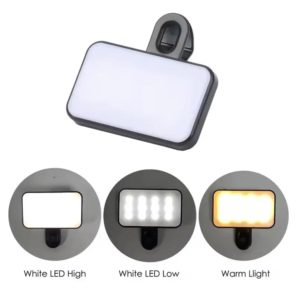 Portable Mini Selfie Fill Light Rechargeable 3 Modes Adjustable